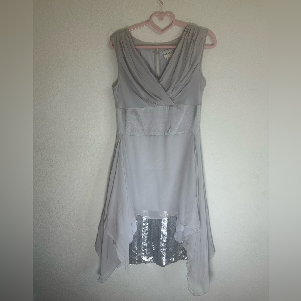 Reiss Elegant Gray High Low Dress